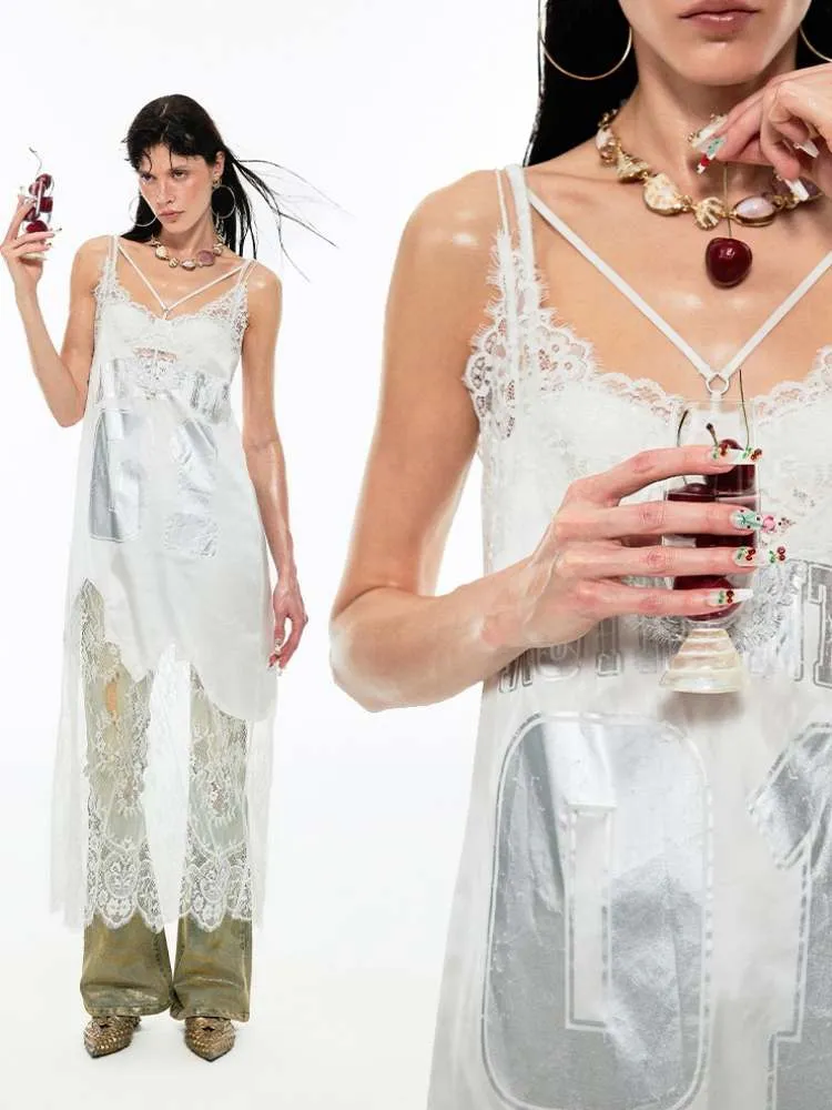 2Way Race Sheer Suspender Long Dress【s0000009175】