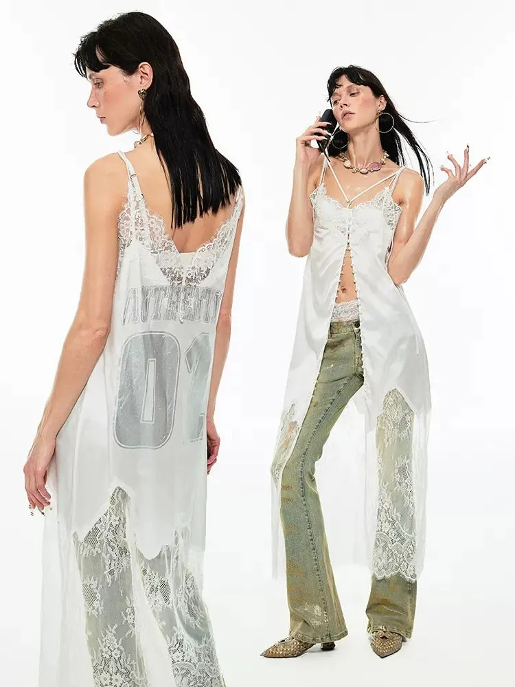 2Way Race Sheer Suspender Long Dress【s0000009175】