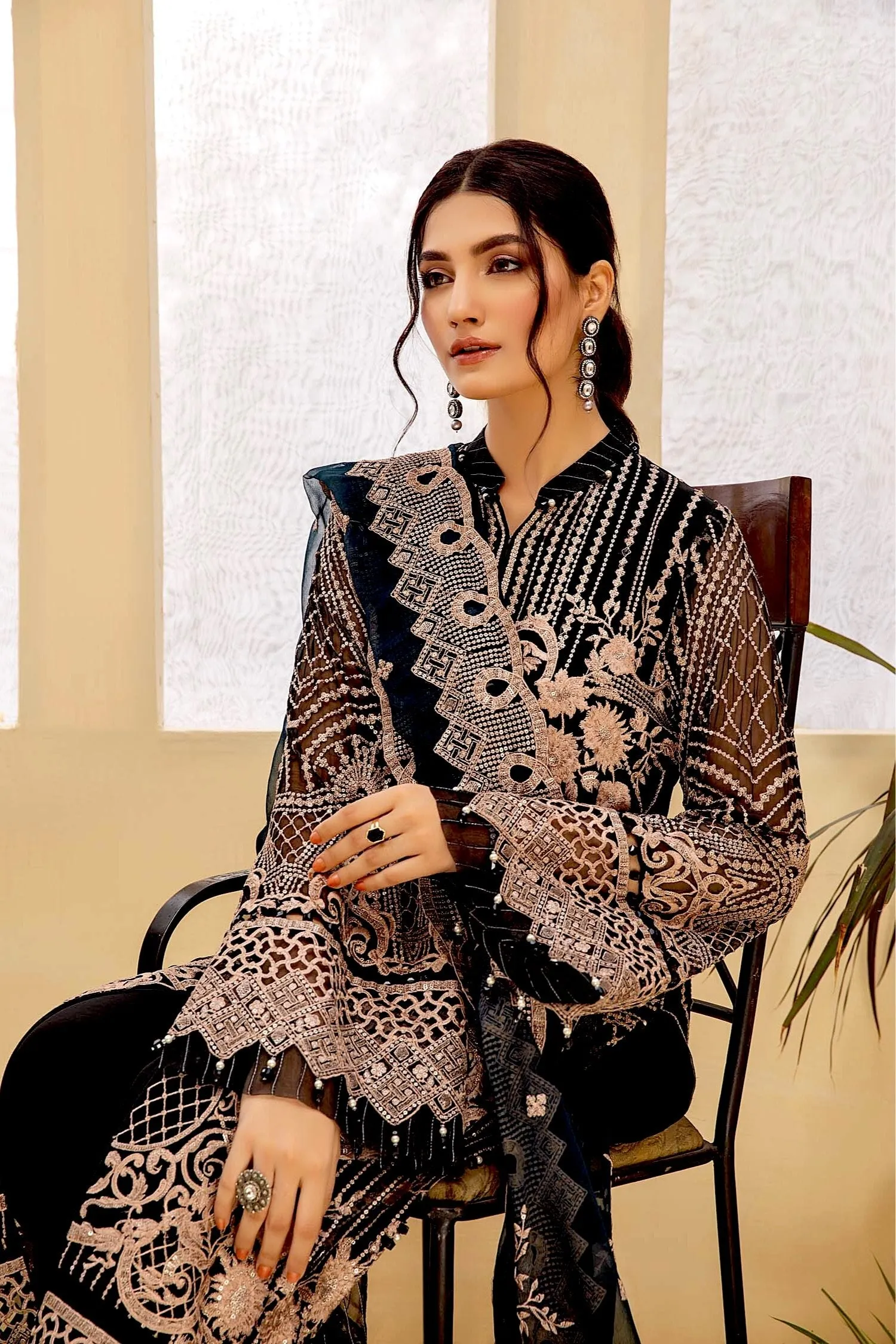 Adan's Libas Tesoro Embroidered Chiffon Formal Collection – Mystering Revel