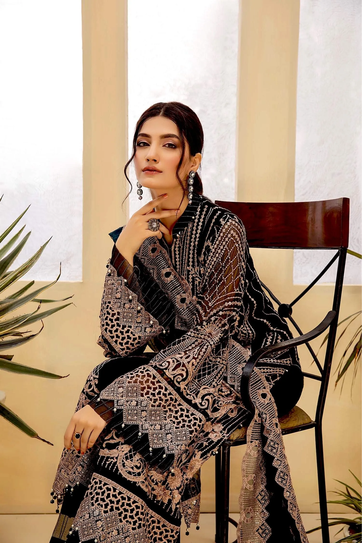 Adan's Libas Tesoro Embroidered Chiffon Formal Collection – Mystering Revel