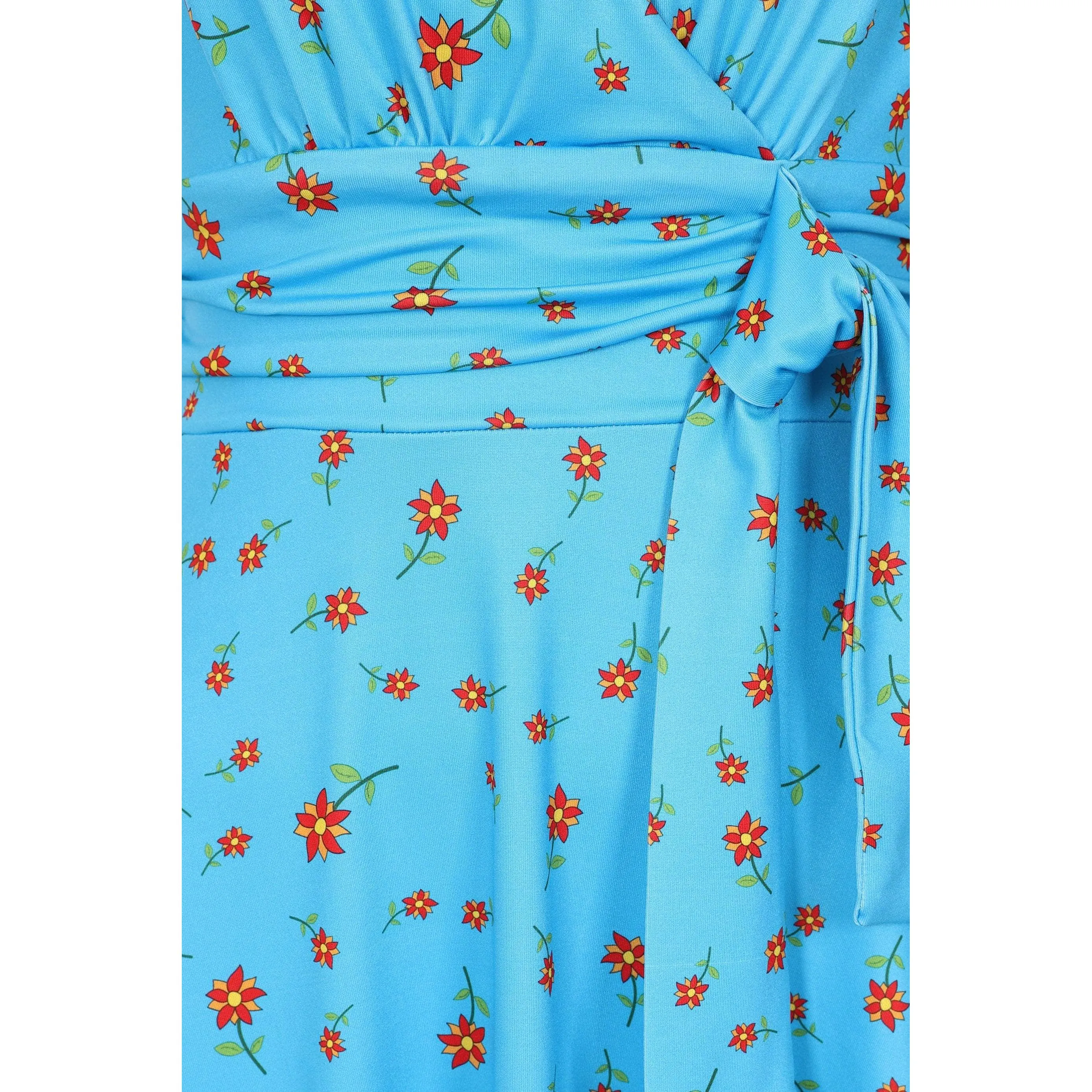 Arabella Dress - Red Flower Blue