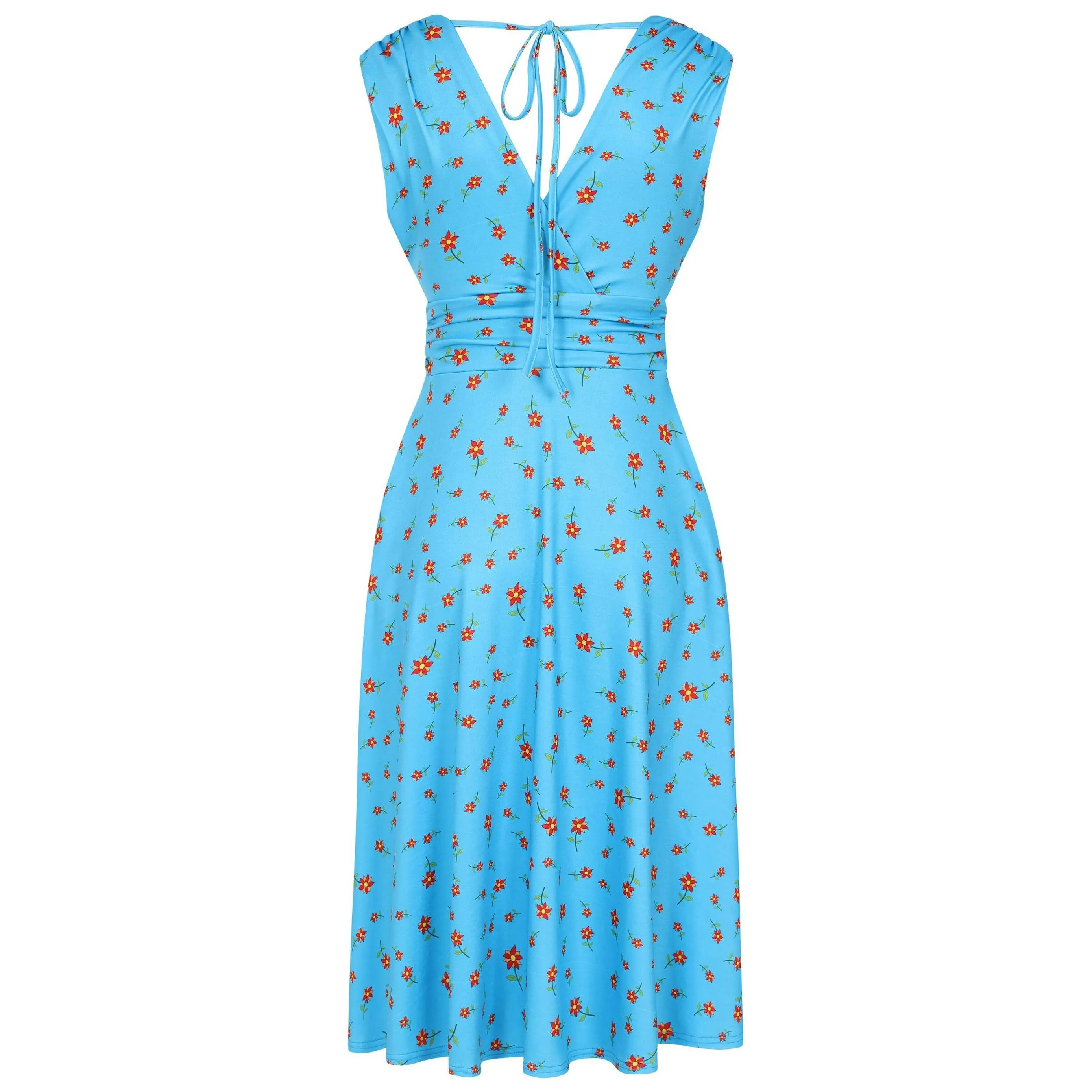 Arabella Dress - Red Flower Blue