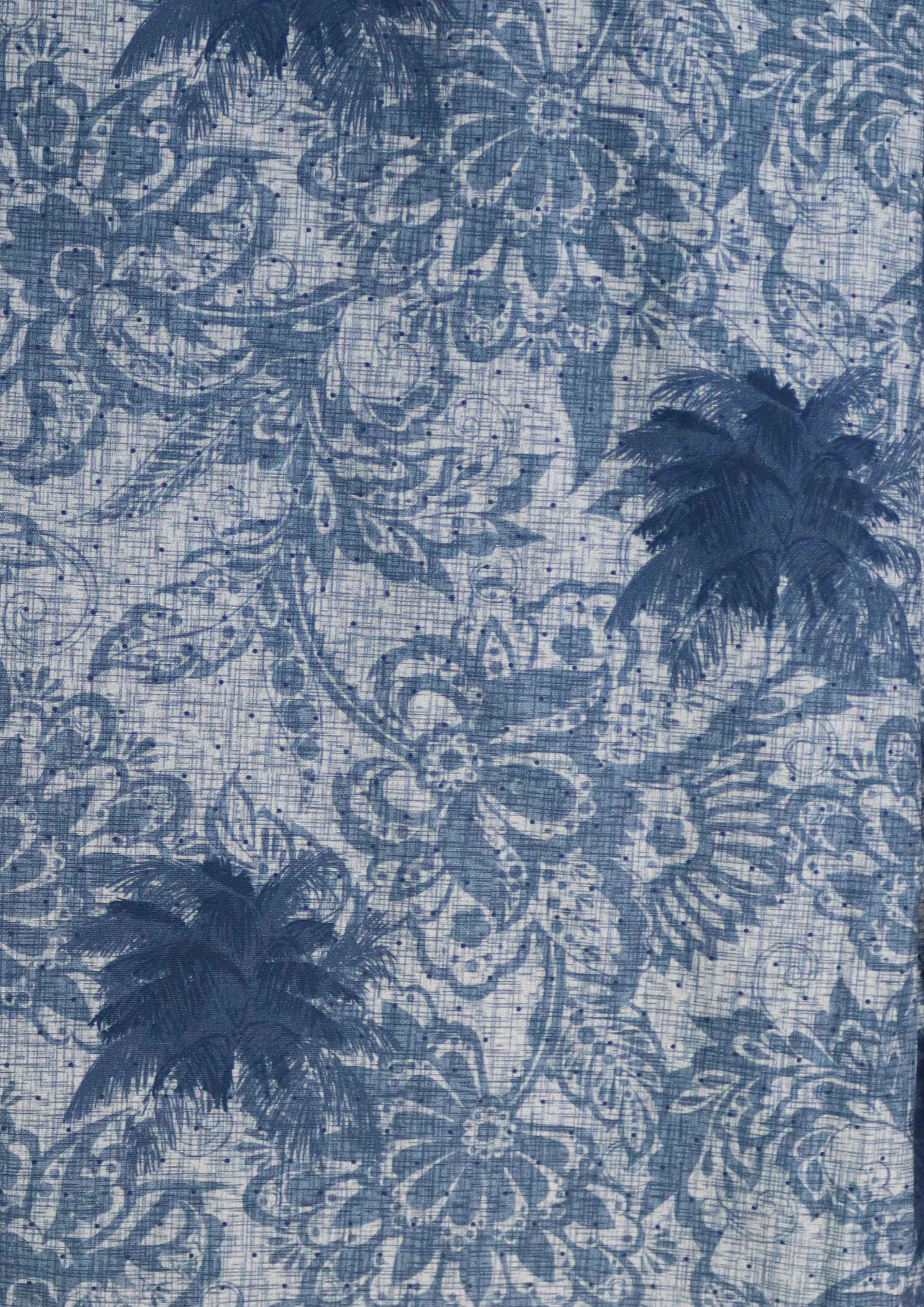 Blake Floral Print Shirt: Indigo
