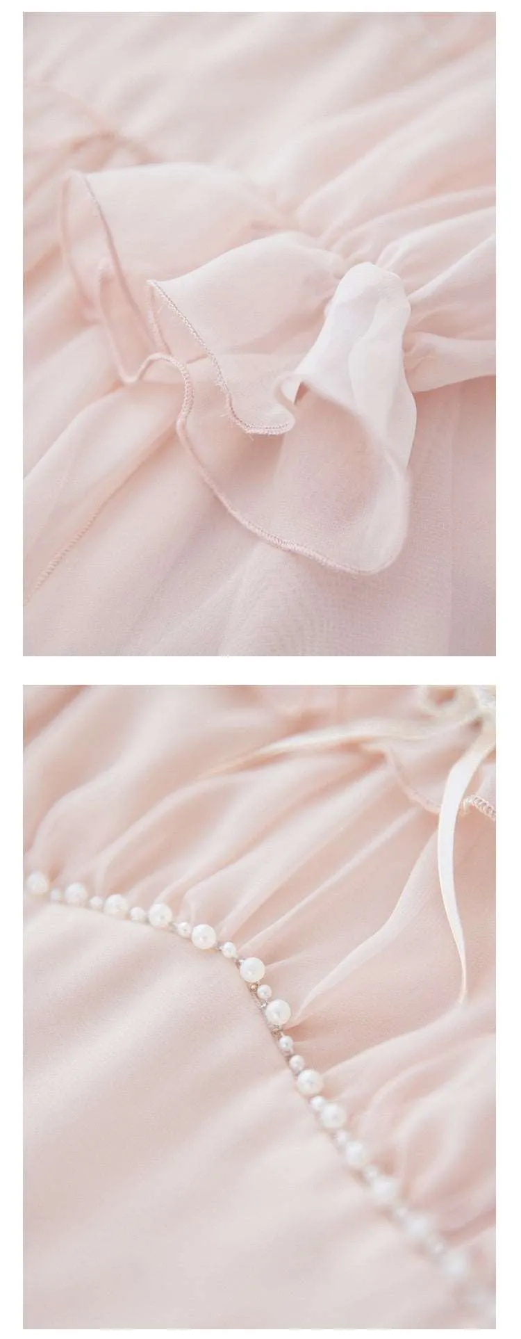 Blue Angel Classic Fairytale Princess White Pink Tulle Ribbon Bow Long Fairy Dress