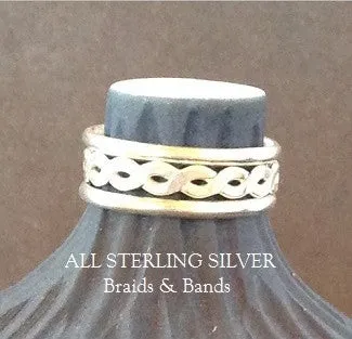 Braid & Classic Bands (choose sterling silver or 14K gold-filled styles)