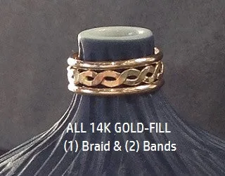 Braid & Classic Bands (choose sterling silver or 14K gold-filled styles)