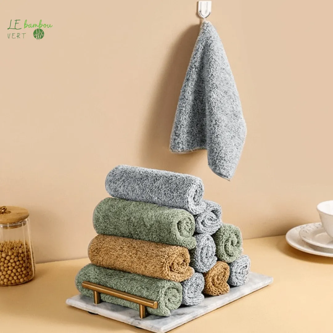 Chiffons de nettoyage Fibre de charbon de bambou