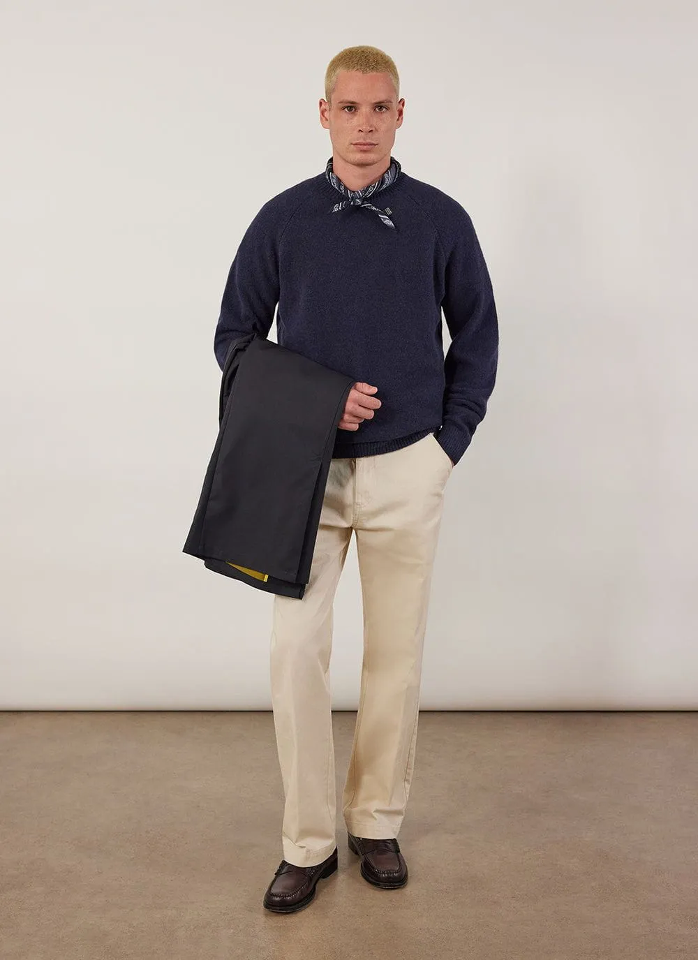 Crew Neck Jumper | Alpaca Wool | Navy