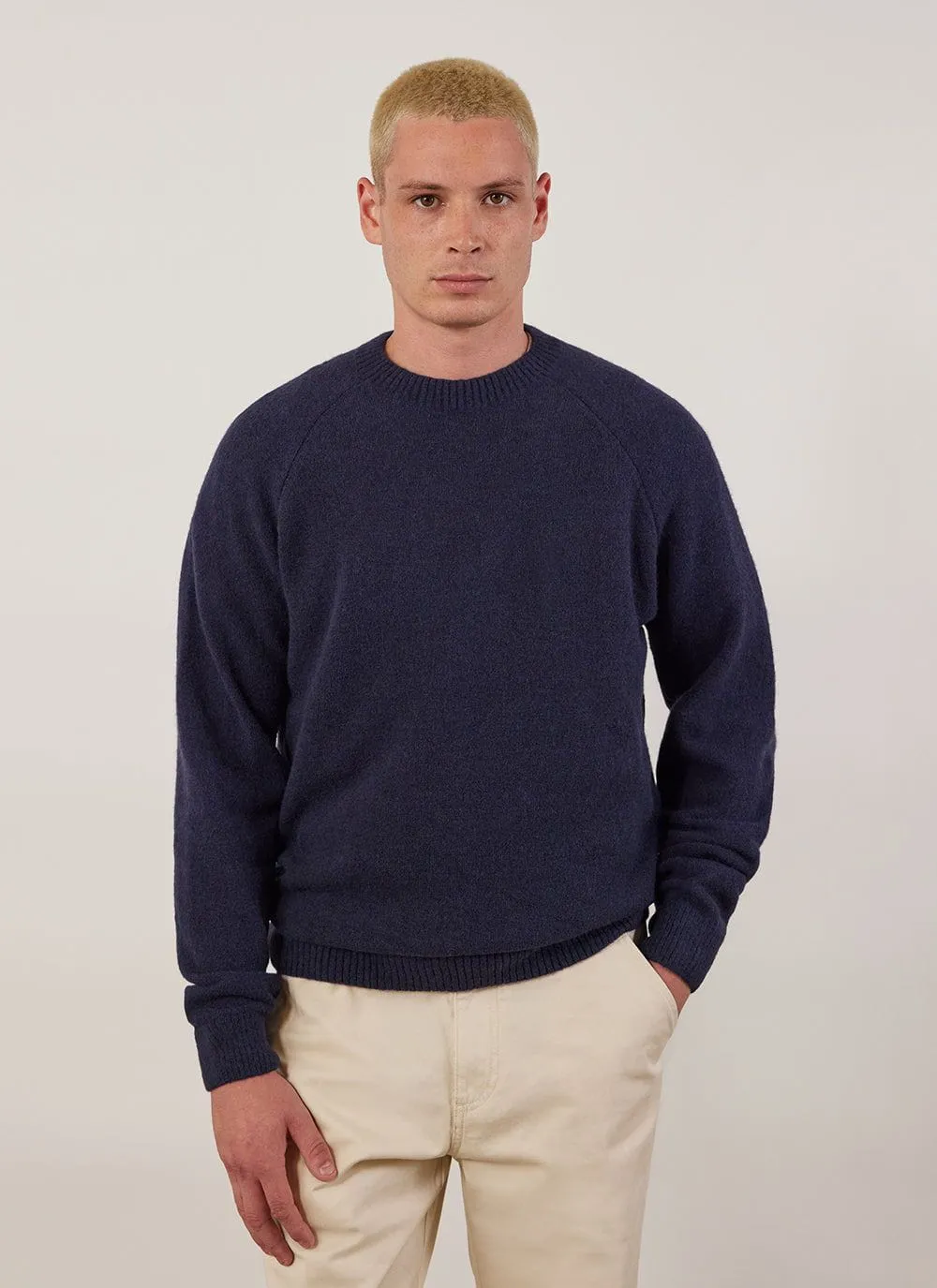 Crew Neck Jumper | Alpaca Wool | Navy