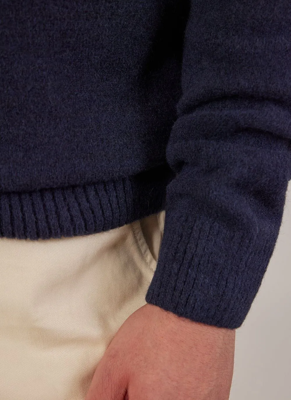 Crew Neck Jumper | Alpaca Wool | Navy