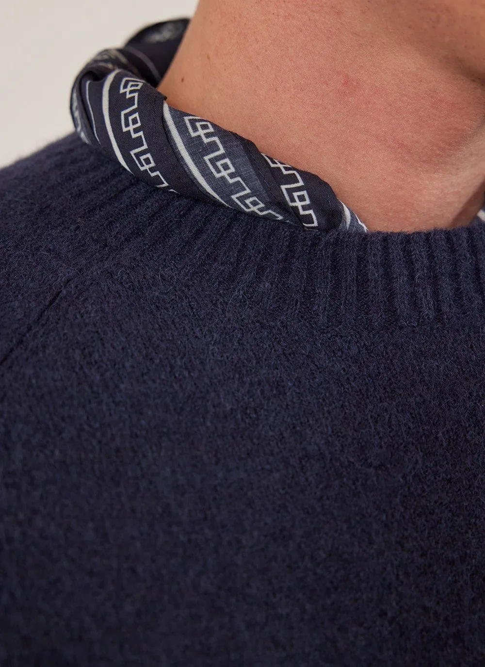 Crew Neck Jumper | Alpaca Wool | Navy