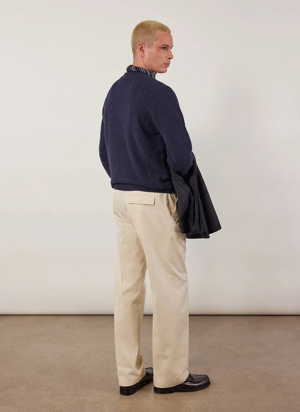 Crew Neck Jumper | Alpaca Wool | Navy