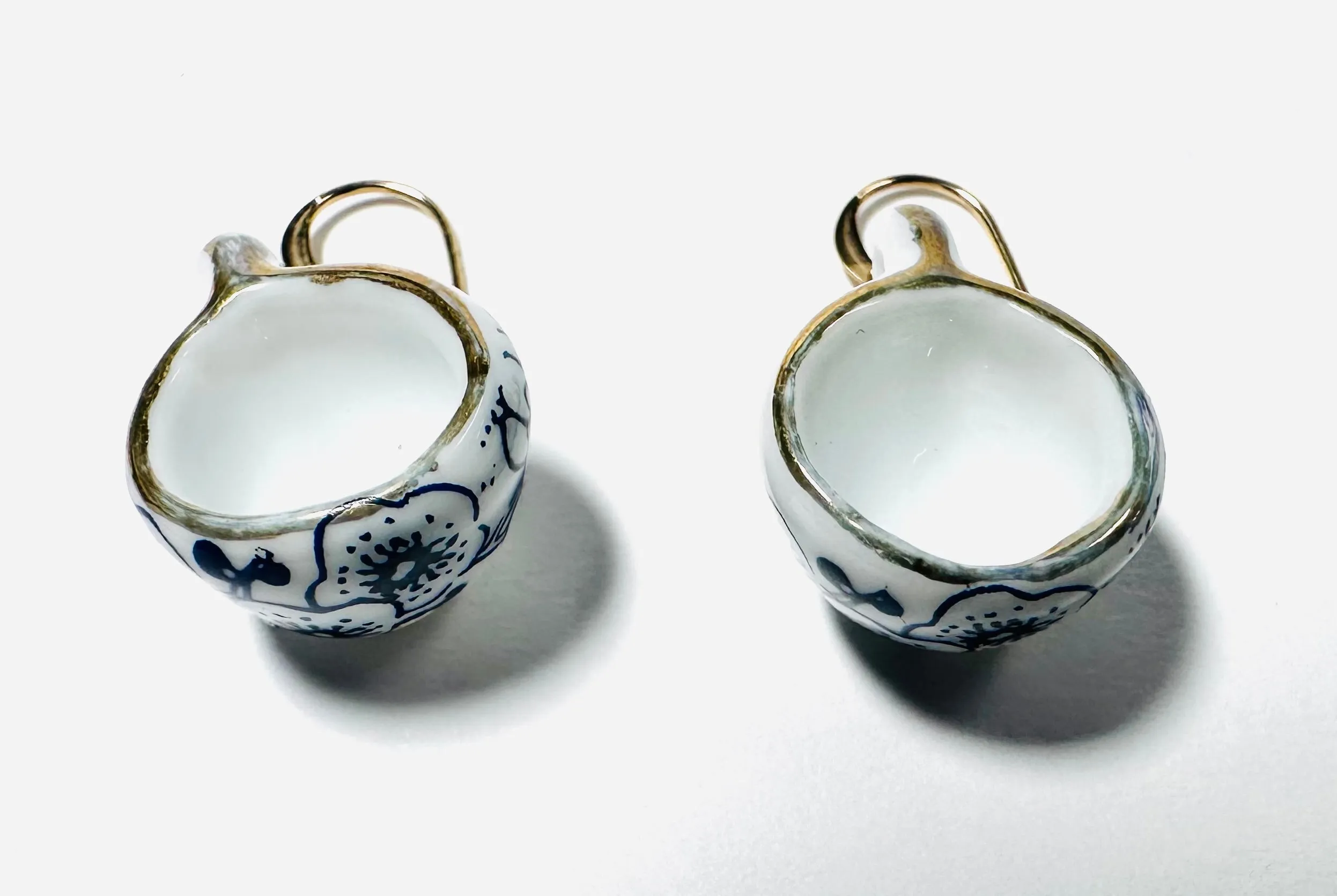 Cuppa Tea Earrings/ Tiny Porcelain Teacup Earrings