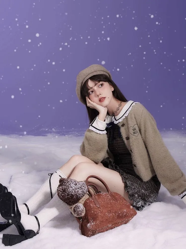 Doll neck long-sleeved dress【s0000005590】
