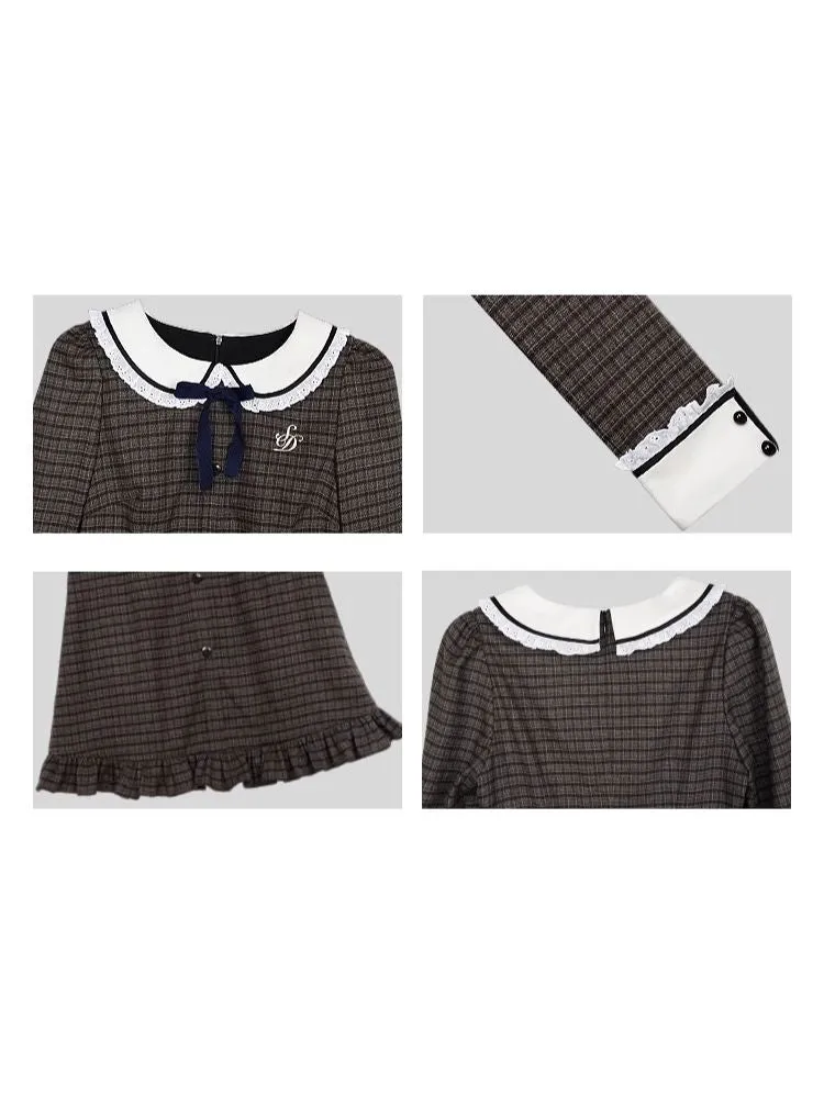 Doll neck long-sleeved dress【s0000005590】