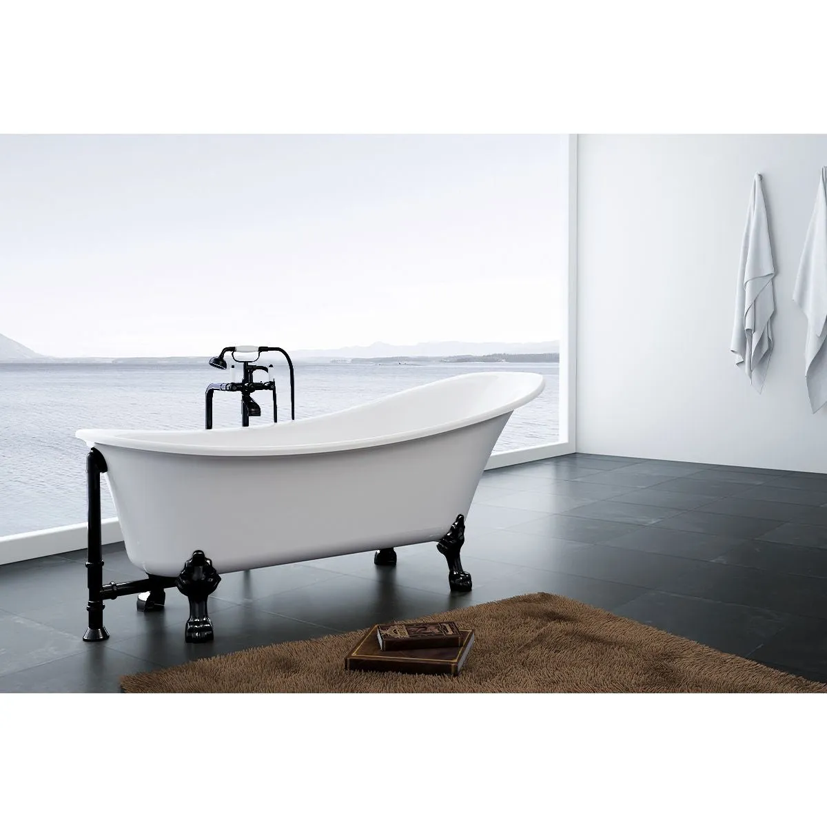 Dorya-BLK Freestanding Bathtub
