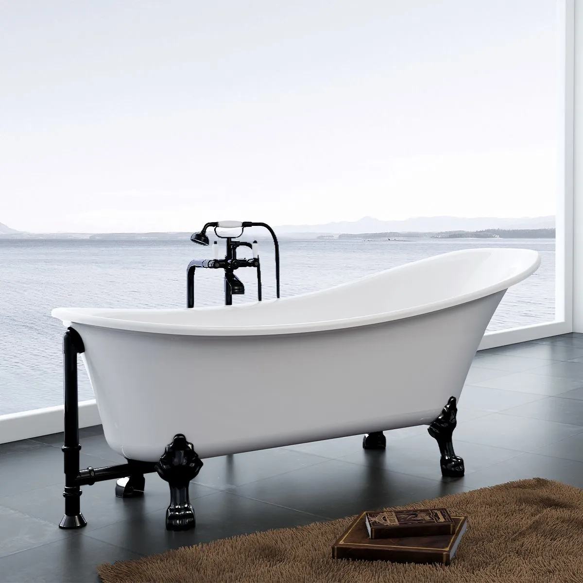 Dorya-BLK Freestanding Bathtub
