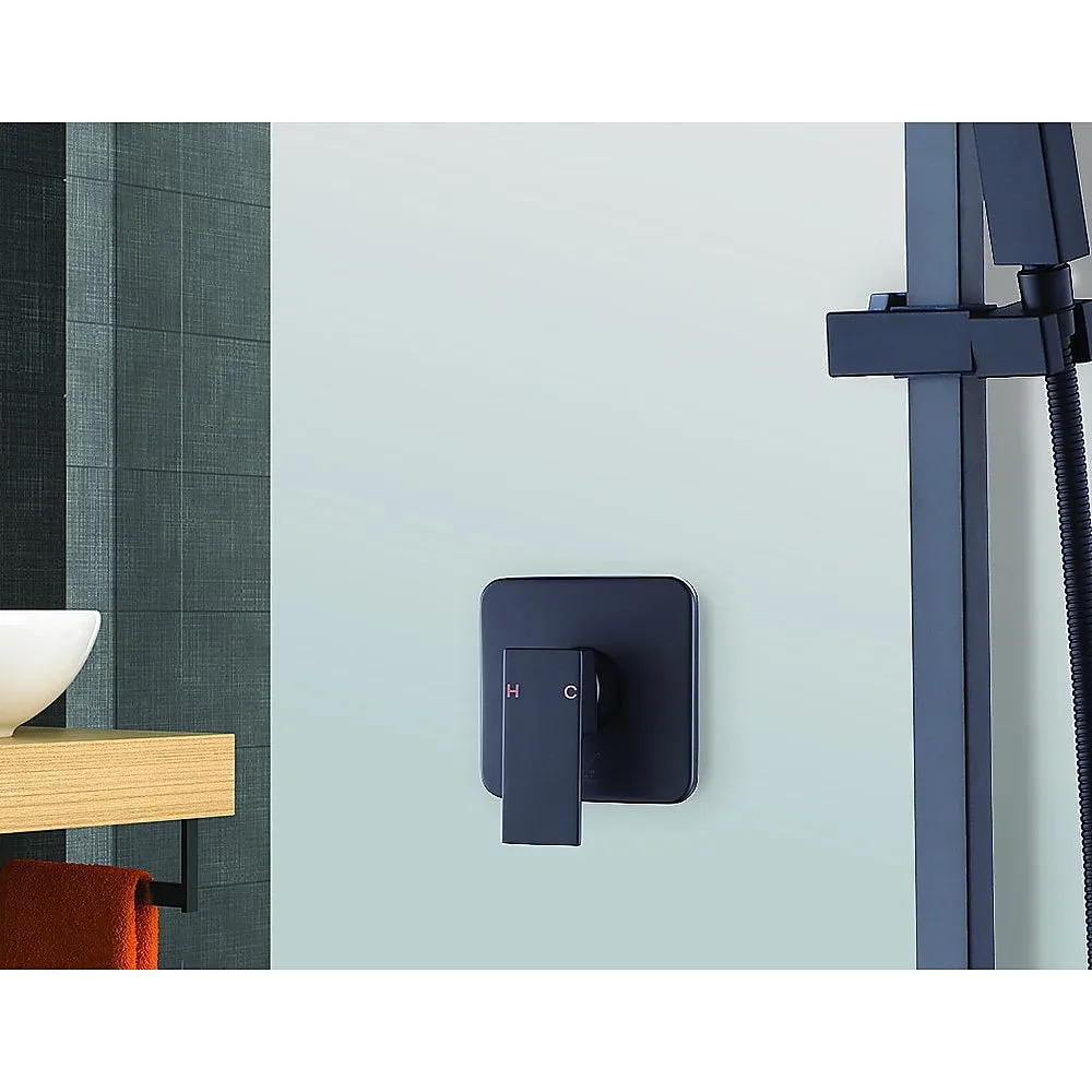 Electroplated Matte Black Shower Bath Mixer Tap, Solid Brass