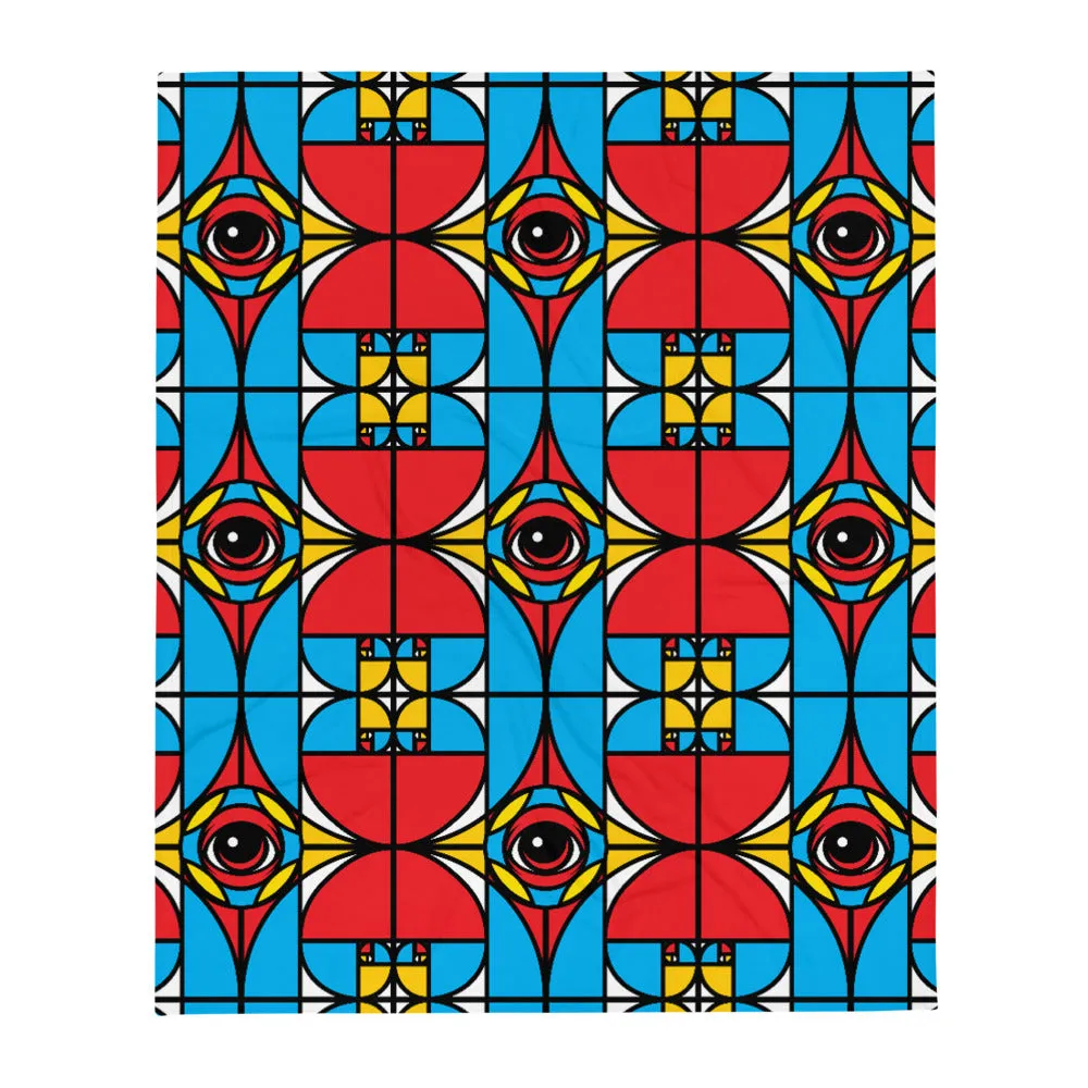 Golden Ratio Stained Glass EYEZ Throw Blanket