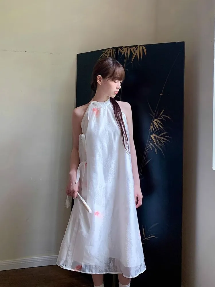 Halter neck long dress【s0000008538】