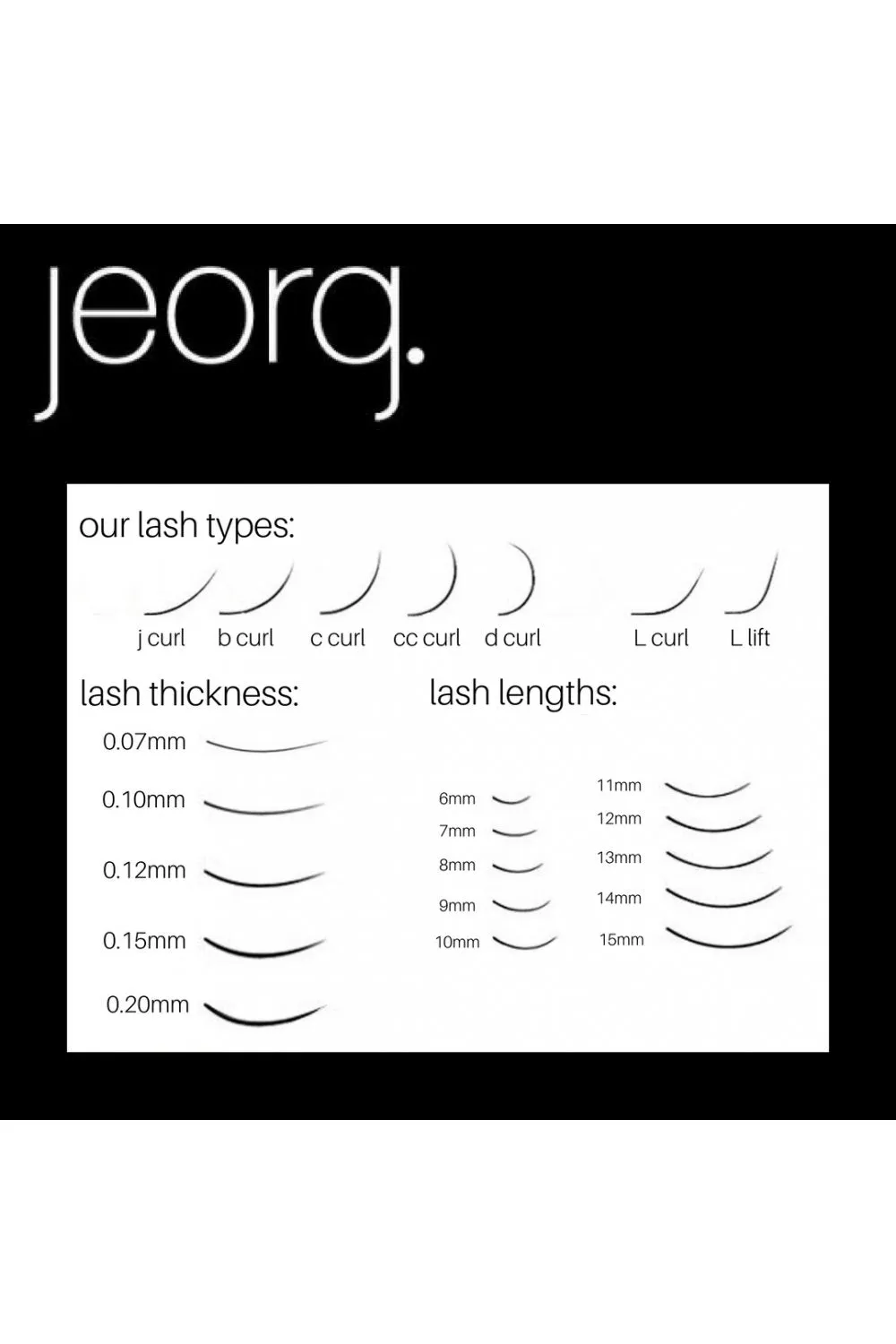 Jeorg. Silk Classic Lash Mixed Tray J Curl 9-14mm