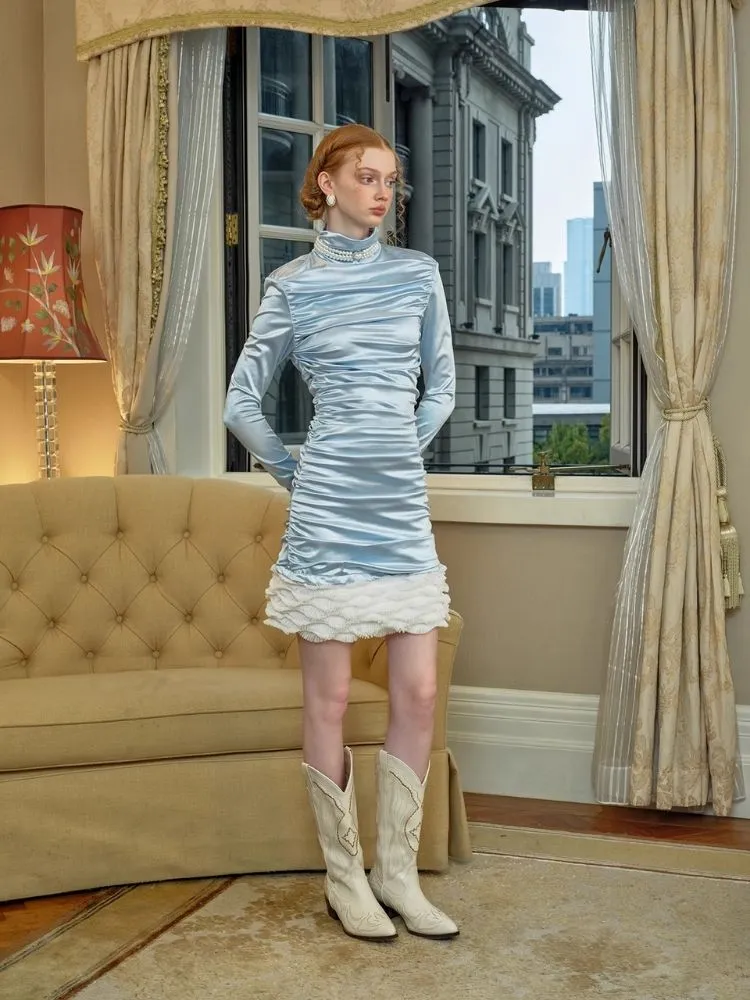 Long Sleeve Pleated Dress【s0000005449】