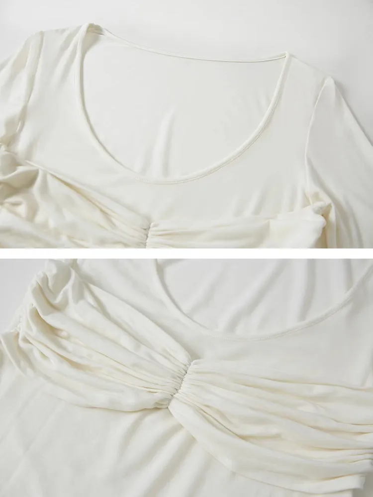 Long sleeve pleated dress【s0000007603】