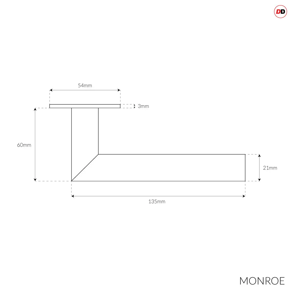 Monroe Door Lever Handle Pack - 3 Square Hinges - Matt Black