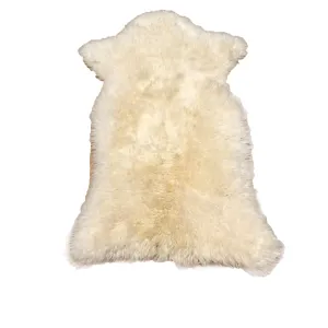 Natural White Plush Sheepskin Rug or Throw