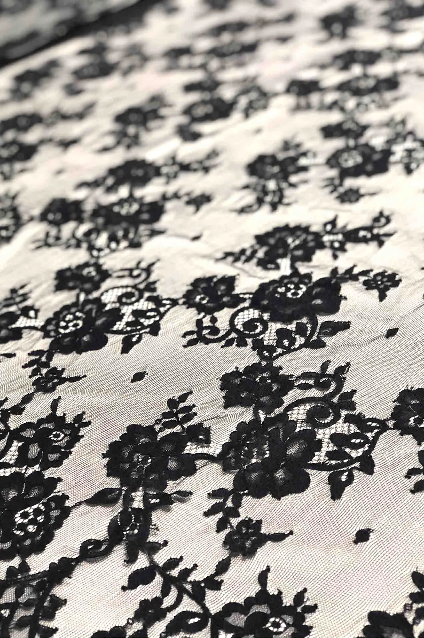Navy French Plain Lace FLP-005/4 Fabric