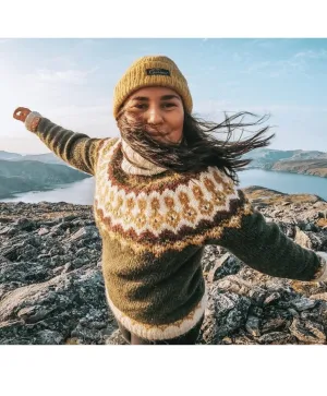 Čoarvegiella Green Winter Alafoss Wool Sweater - Knitting kit