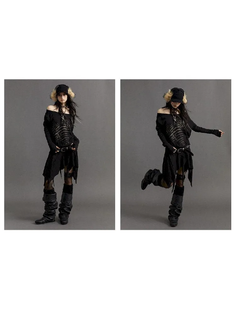 One Shoulder Long Sleeve Dress【s0000010328】