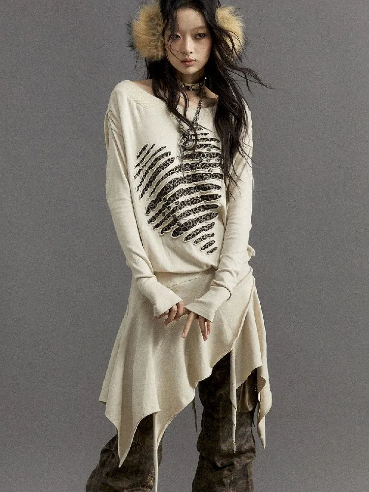 One Shoulder Long Sleeve Dress【s0000010328】