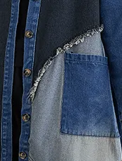 Pre Order:  Button Down Patchwork Denim Dress