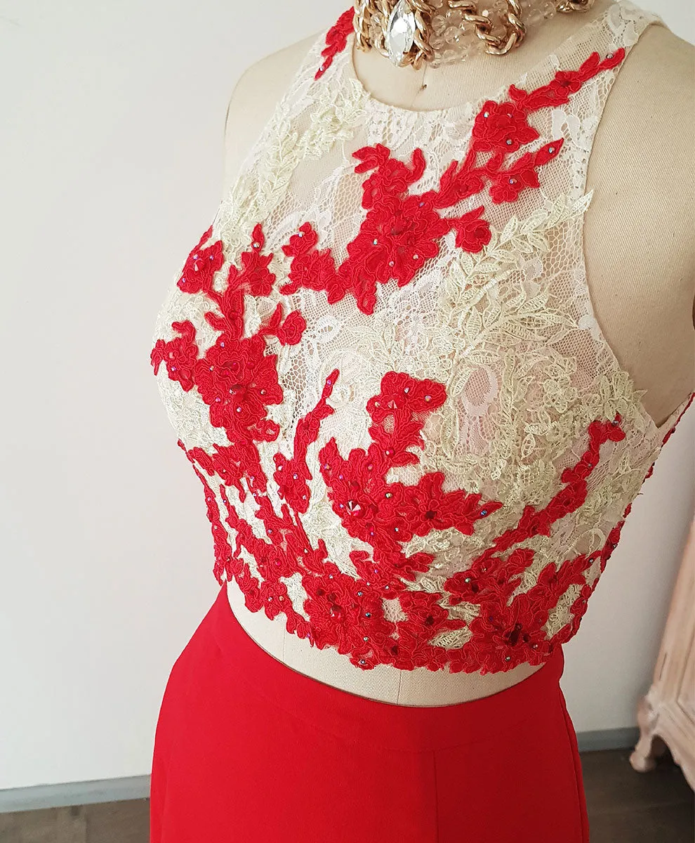 Red Mermaid Long Prom Dress Red Formal Graduation Dress