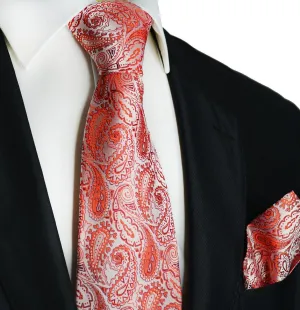Red Paisley Silk Tie and Pocket Square