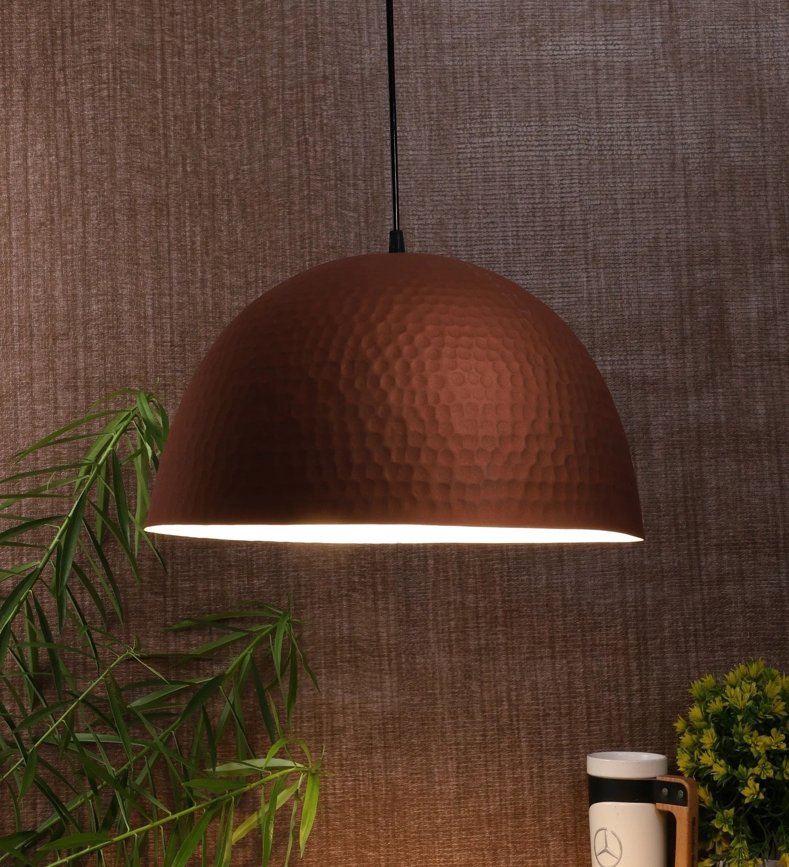 Red-White Metal Hanging Light -Ganja-12 Thapai