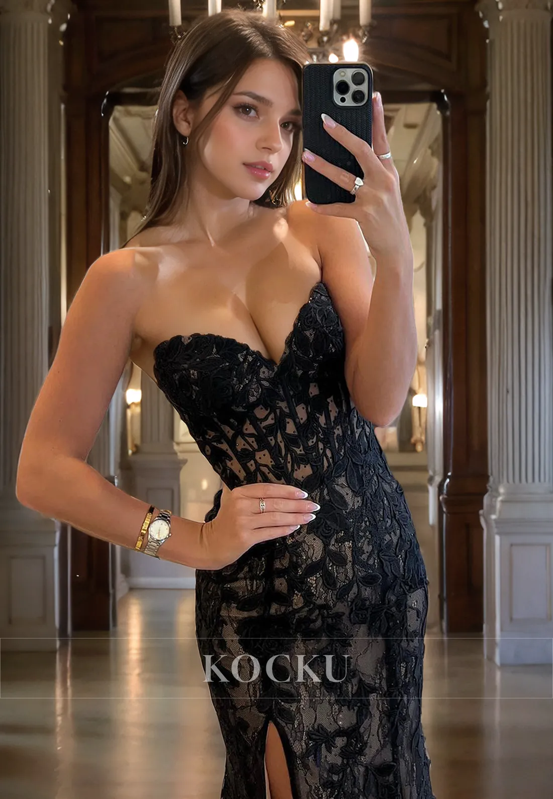 Sexy & Morden Off-Shoulder Sleeveless Appliques Evening Party Prom Dress
