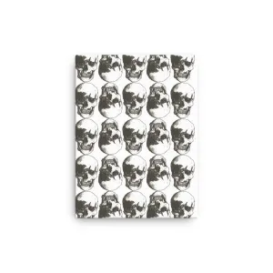 Skulls Grid Black Ink Canvas by Robert Bowen
