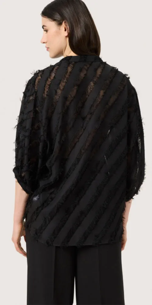 Soaked Textural Blouse, black