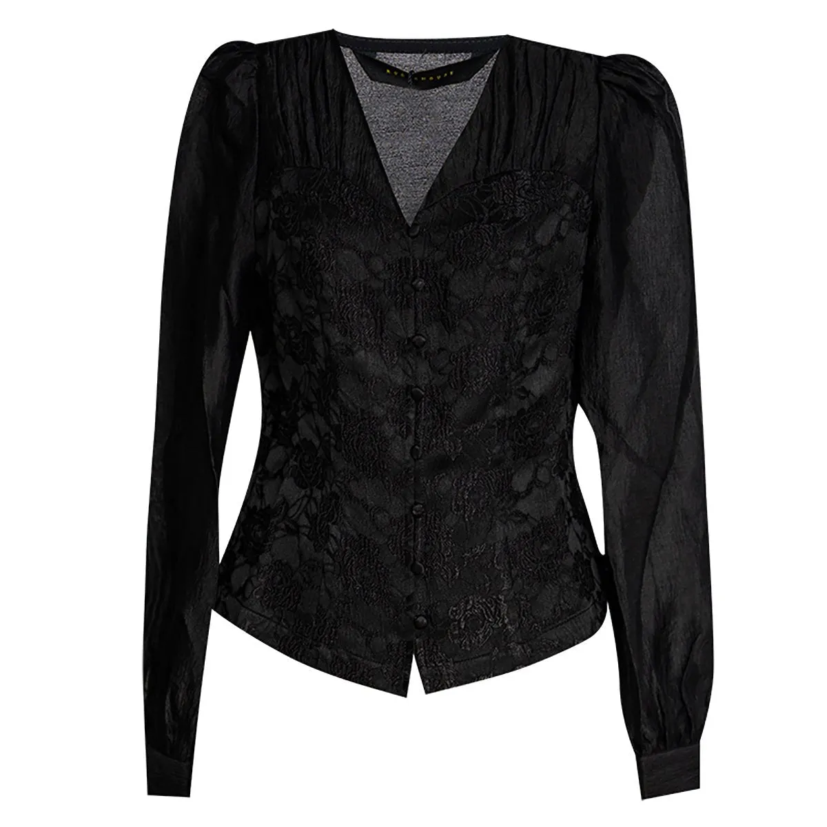 Stylish Black Puff Sleeve Top