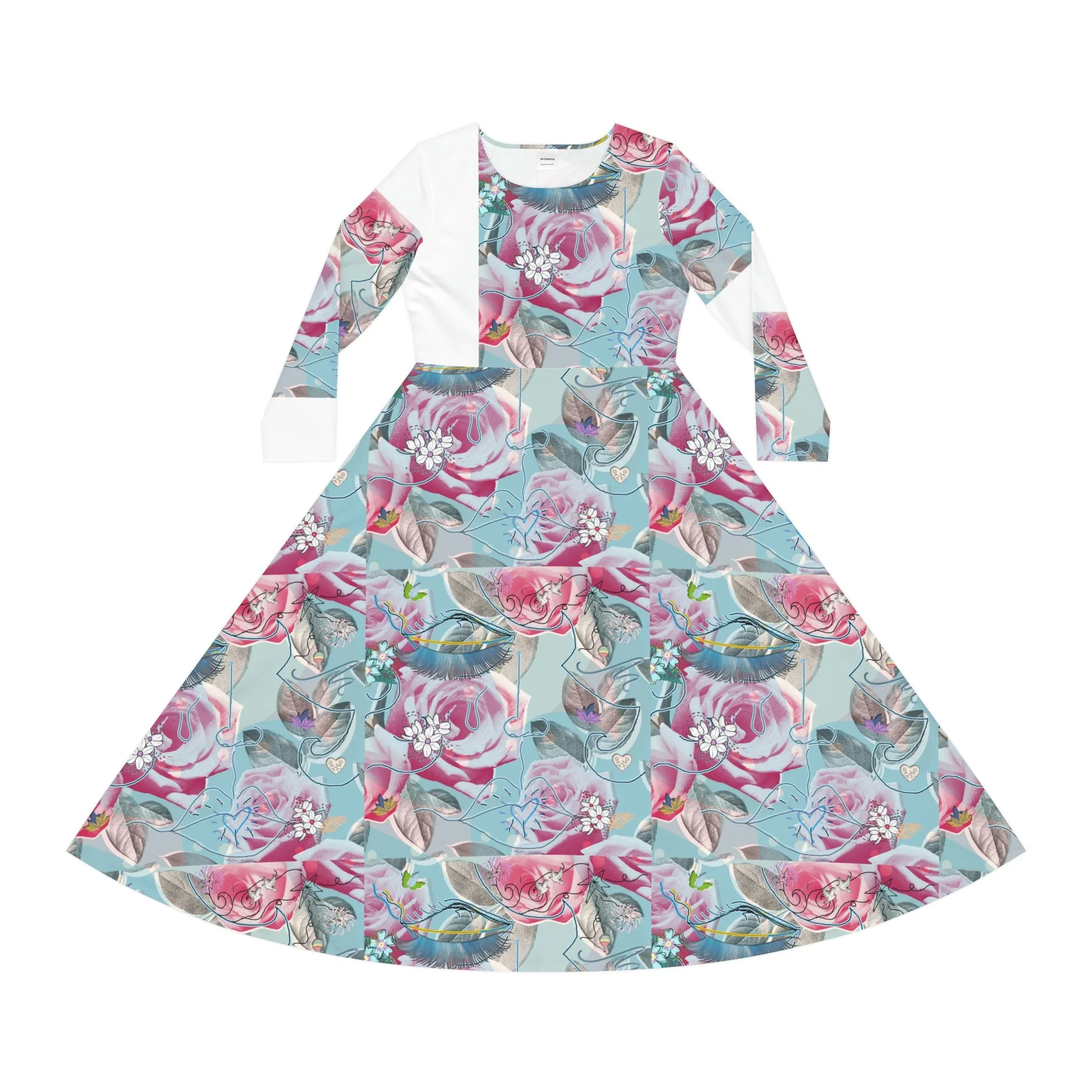 Women's Long Sleeve Dance Dress (AOP) AMBER JANE