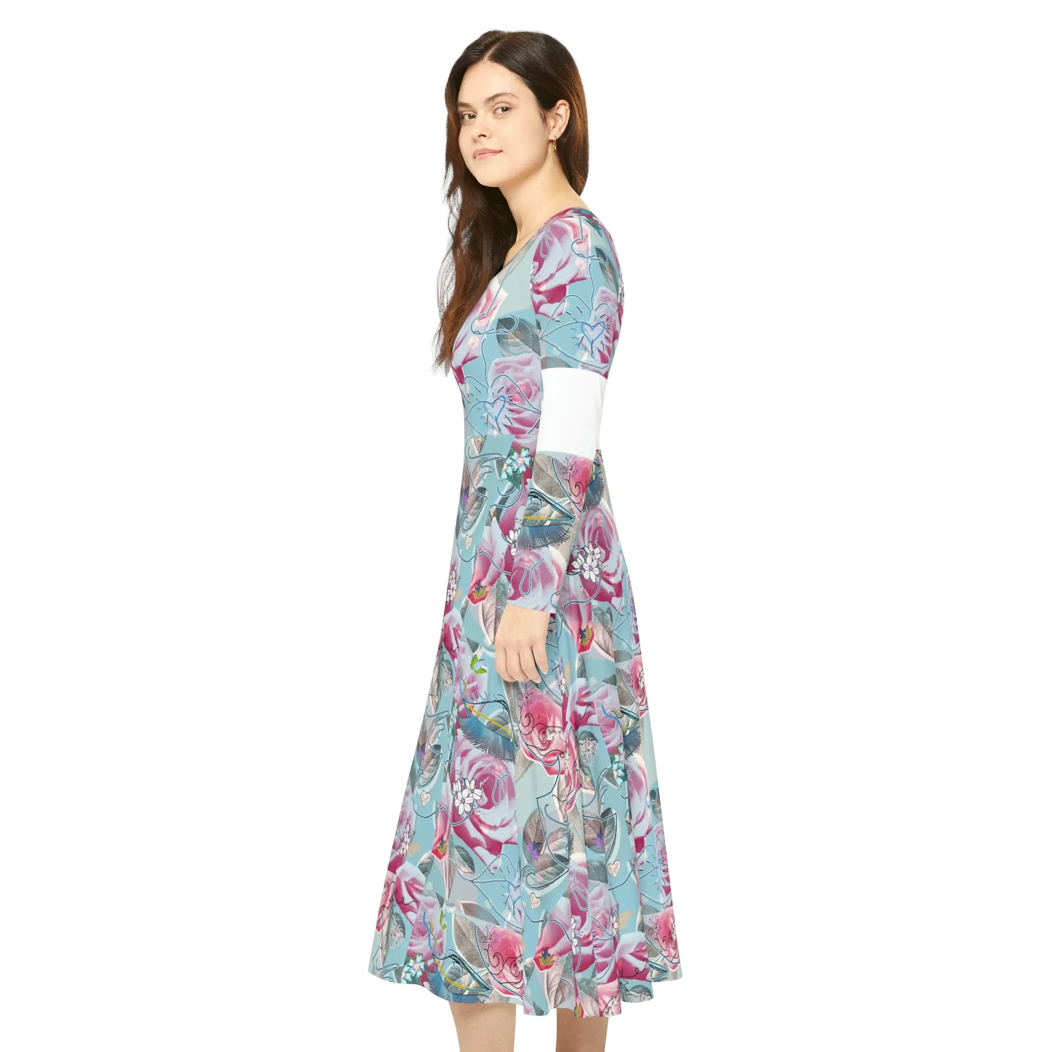 Women's Long Sleeve Dance Dress (AOP) AMBER JANE