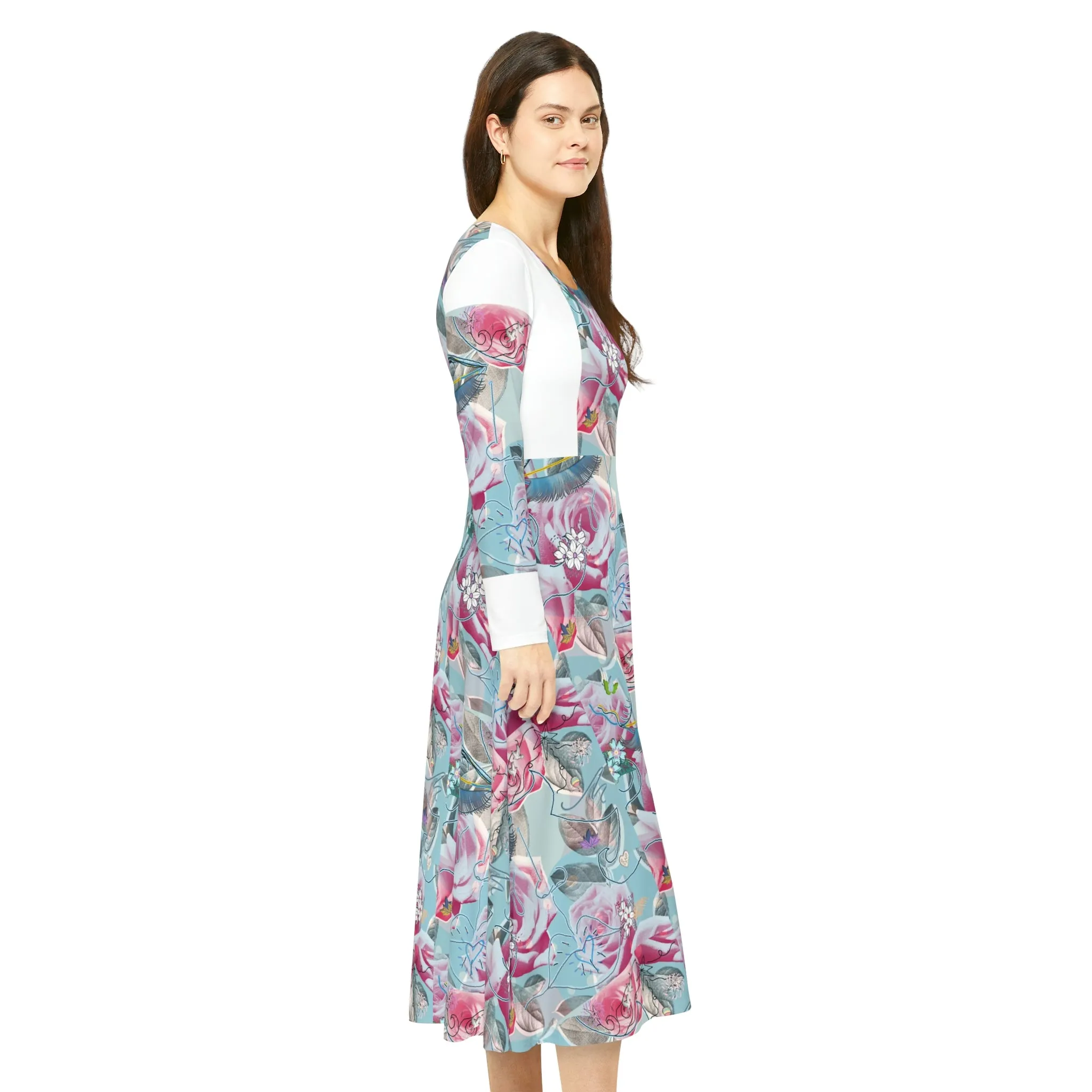 Women's Long Sleeve Dance Dress (AOP) AMBER JANE