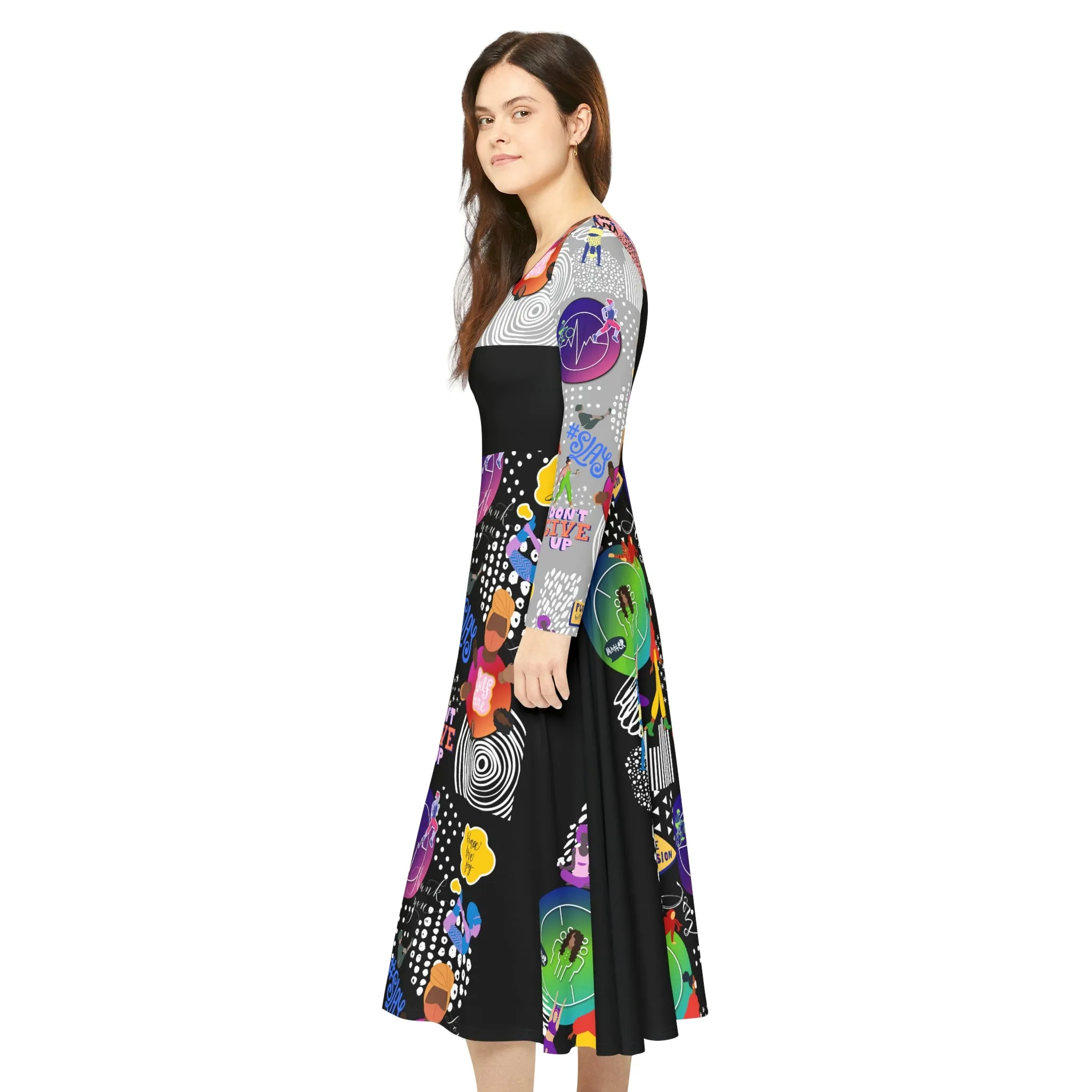 Women's Long Sleeve Dance Dress SASSY